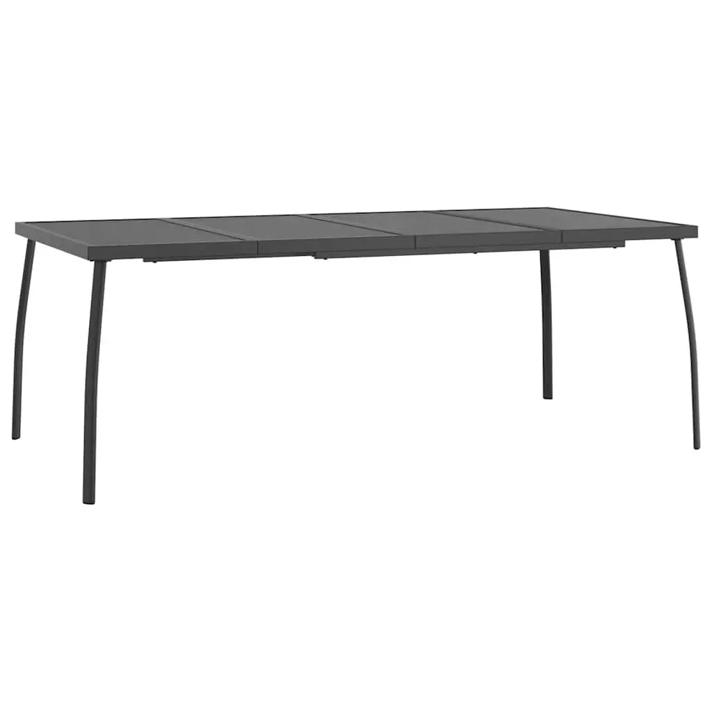 Outdoor Dining Set Stackable Chairs Steel Anthracite 7 Piece
