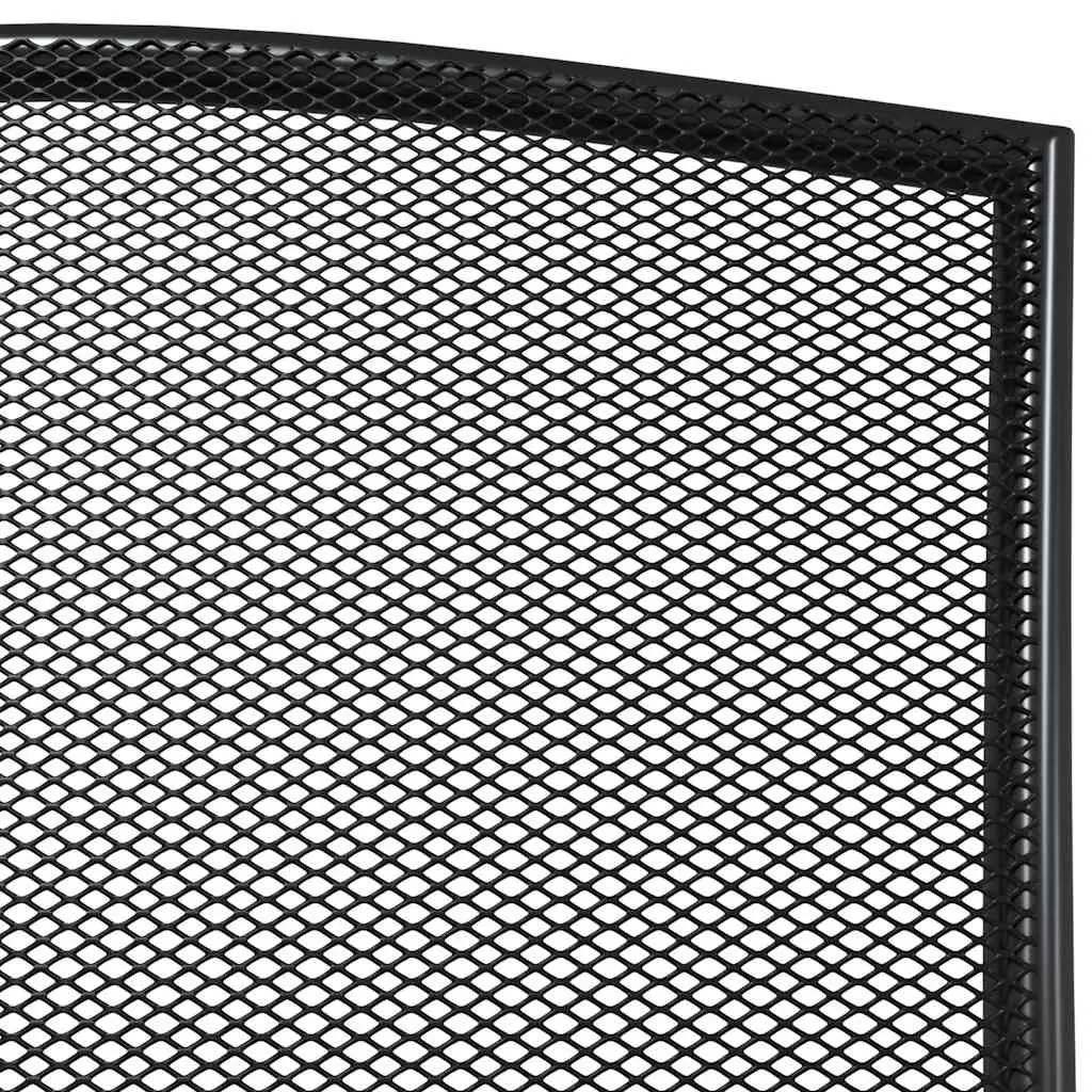 Outdoor Dining Set Stackable Chairs Steel Anthracite 7 Piece