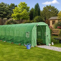 Greenhouse 20x2x2m 40 m² Steel Frame Green Garden Plant House Portable