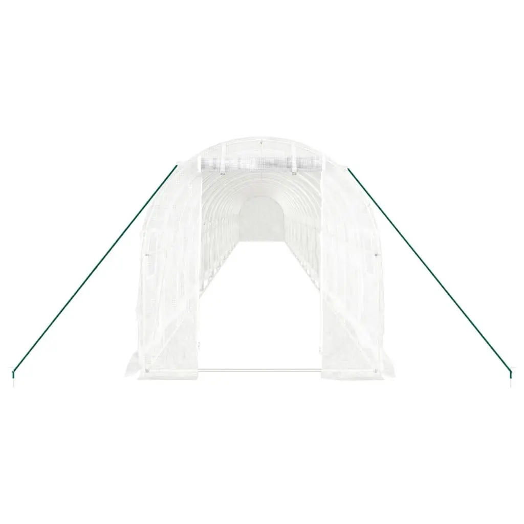 Greenhouse Steel Frame PE Cover 20x2x2m White Outdoor Garden Plant House