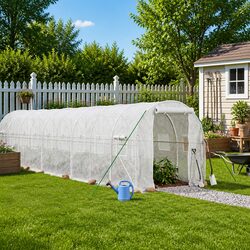 Greenhouse with Steel Frame White 44 m² 22x2x2 m Tunnel Garden Plant House