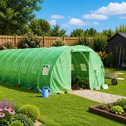 Greenhouse with Steel Frame Green 18m² 6x3x2m Plant Garden Shelter Cover