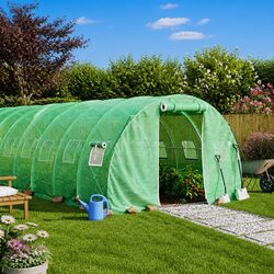 Greenhouse 24 m² Steel Frame Green Garden Plant House Outdoor 8x3x2 m