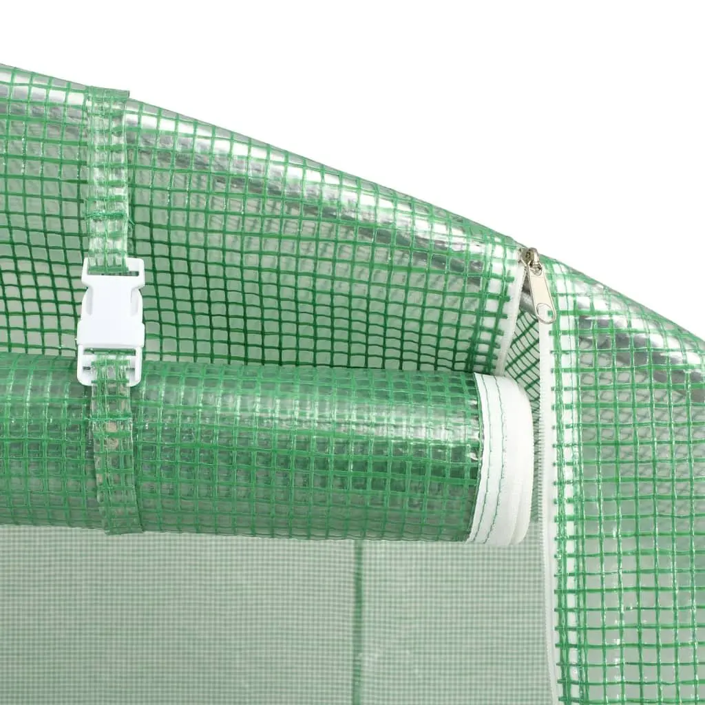 Greenhouse Steel Frame PE Cover 4x4x2m Green