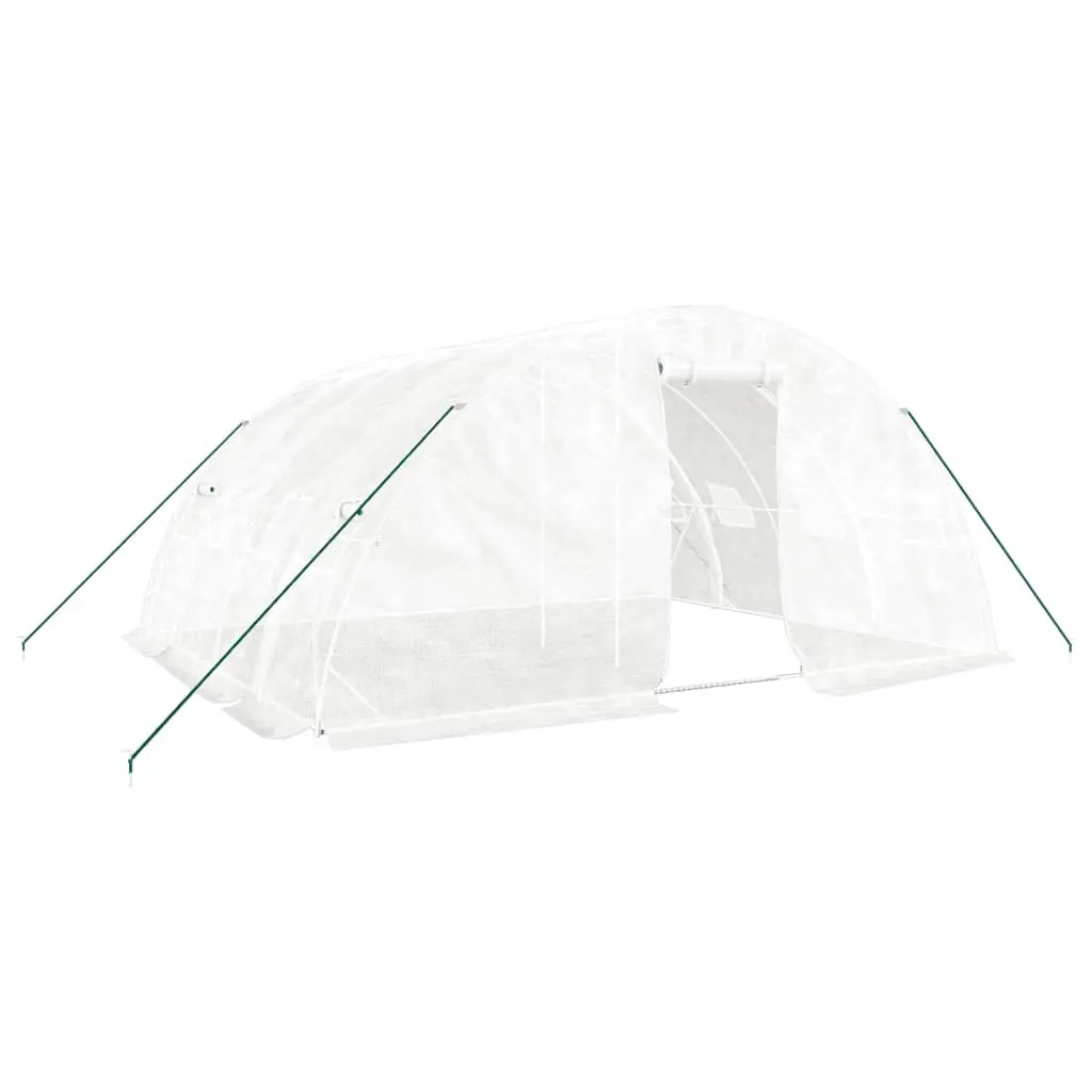 Greenhouse Steel Frame 5x4x2.3m White Durable PE Cover Outdoor Plant House