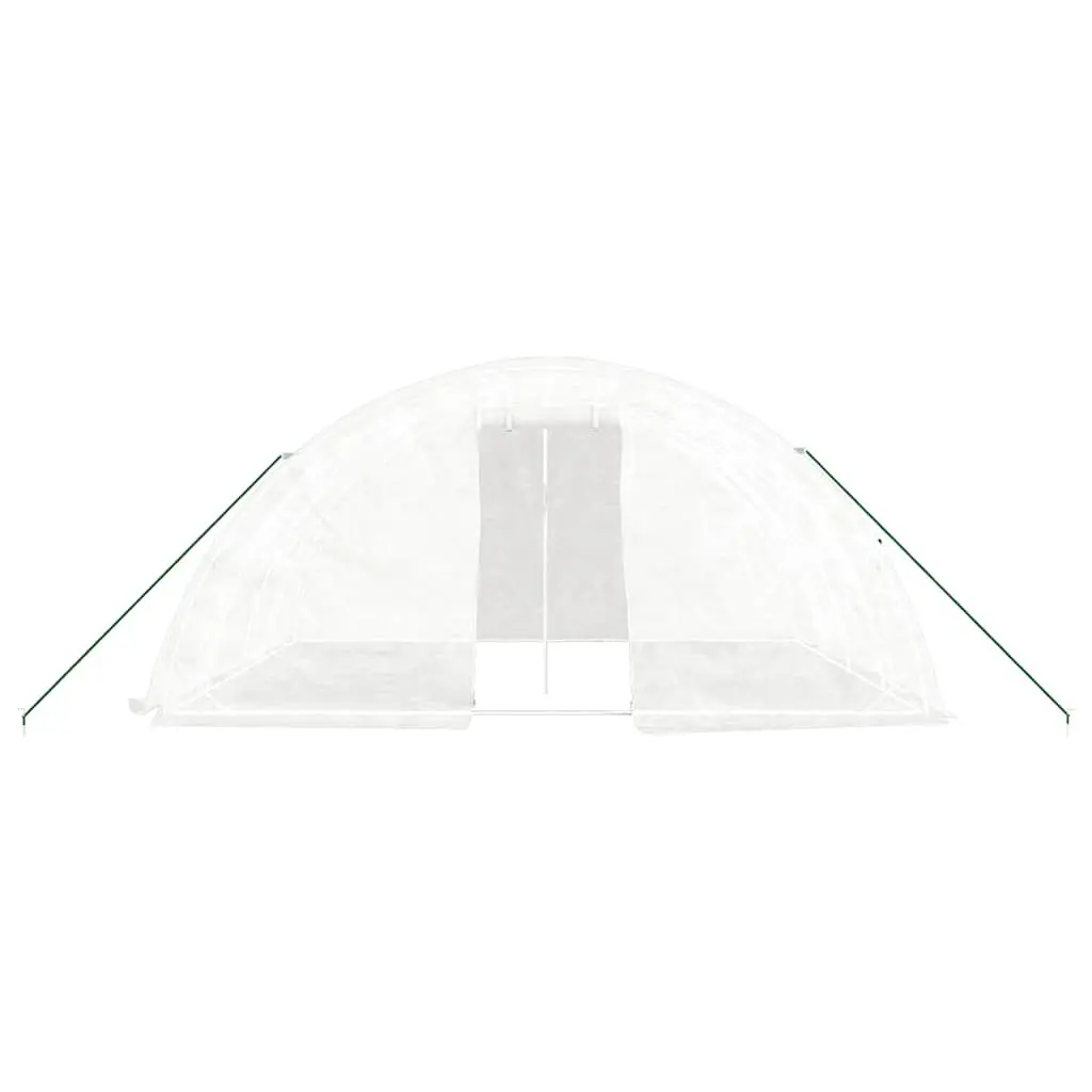 Greenhouse Steel Frame 5x4x2.3m White Durable PE Cover Outdoor Plant House