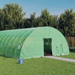 Greenhouse Steel Frame Green 36 sqm 6x6x2.85m Garden Plant House with PE Cover