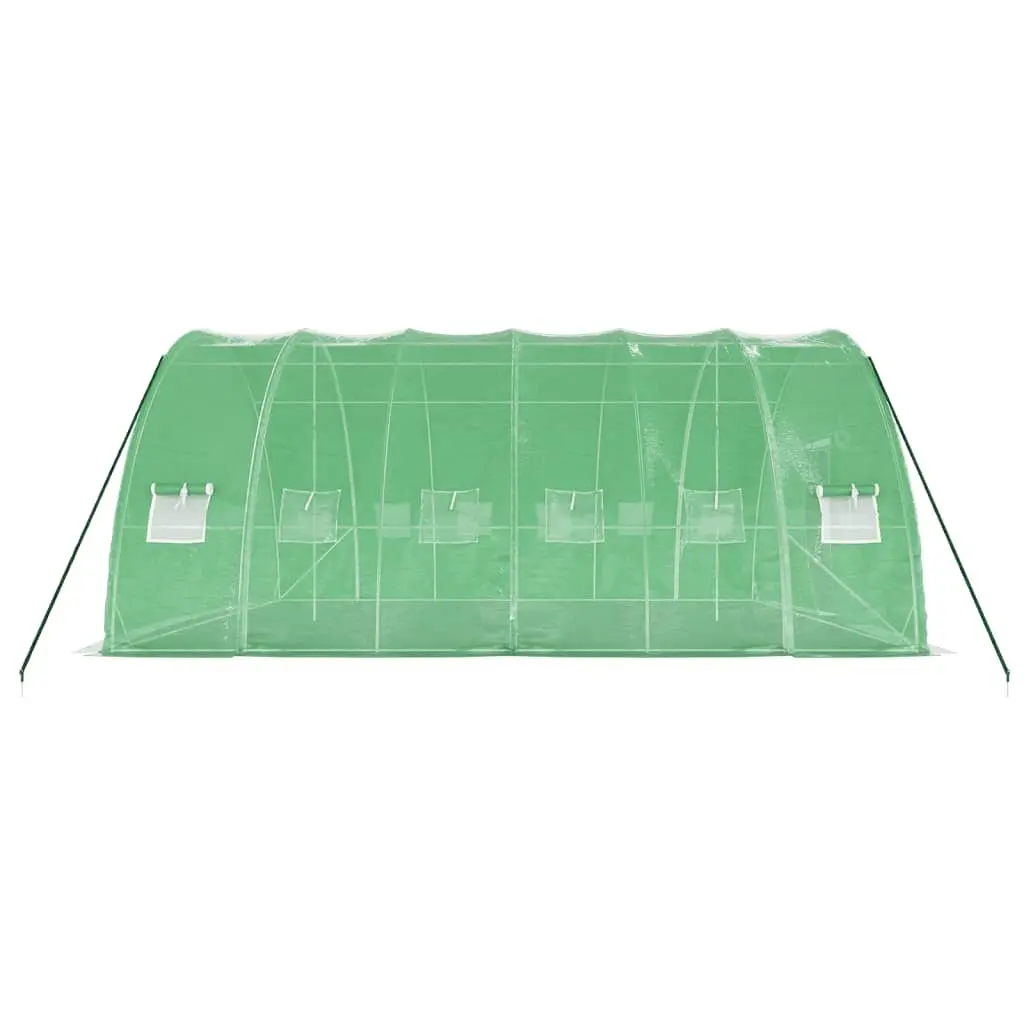 Greenhouse Steel Frame PE Cover 36 sqm 6x6x2.85m Green Garden Plant House