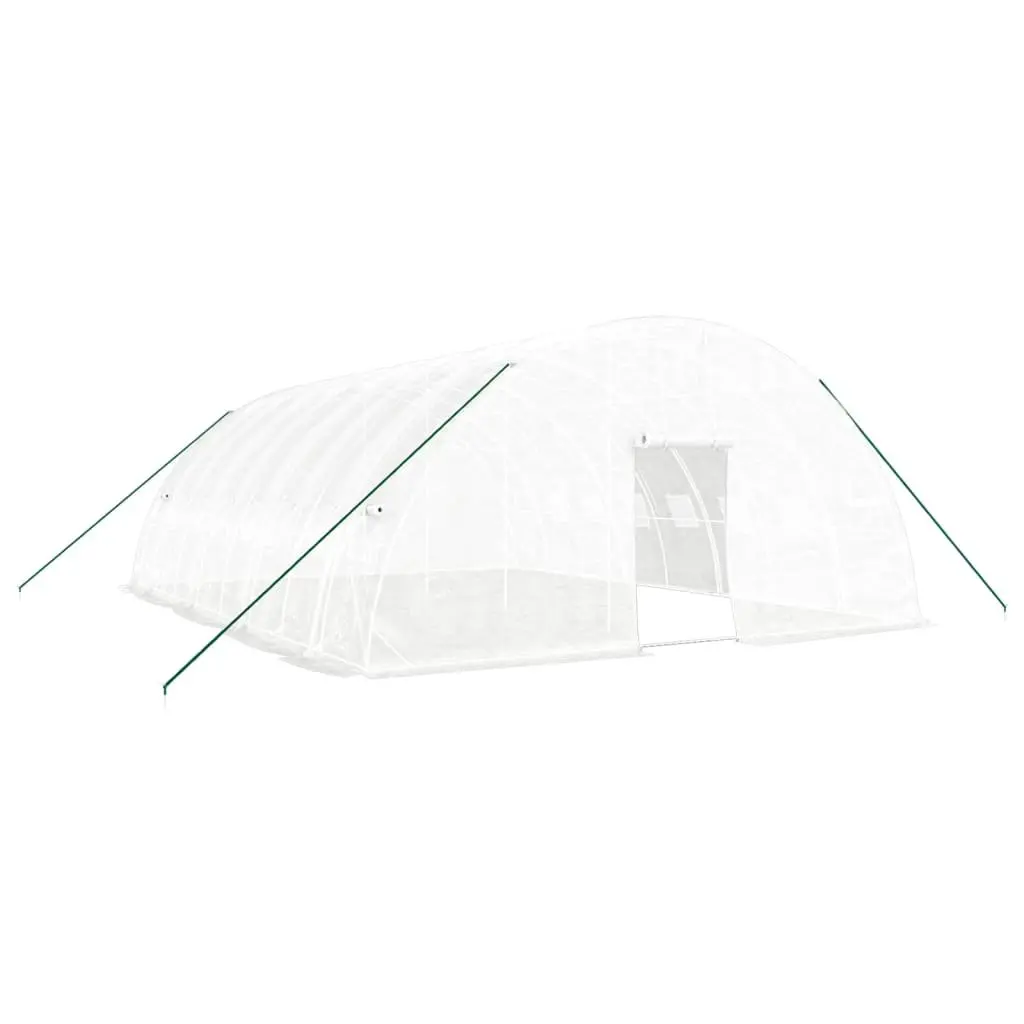 Greenhouse Spacious 48 m² White Steel Frame 8x6x2.85m Outdoor Plant House