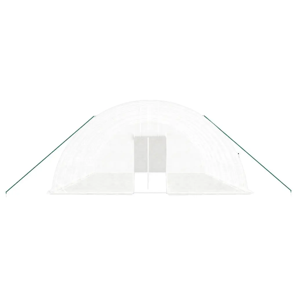 Greenhouse Spacious 48 m² White Steel Frame 8x6x2.85m Outdoor Plant House