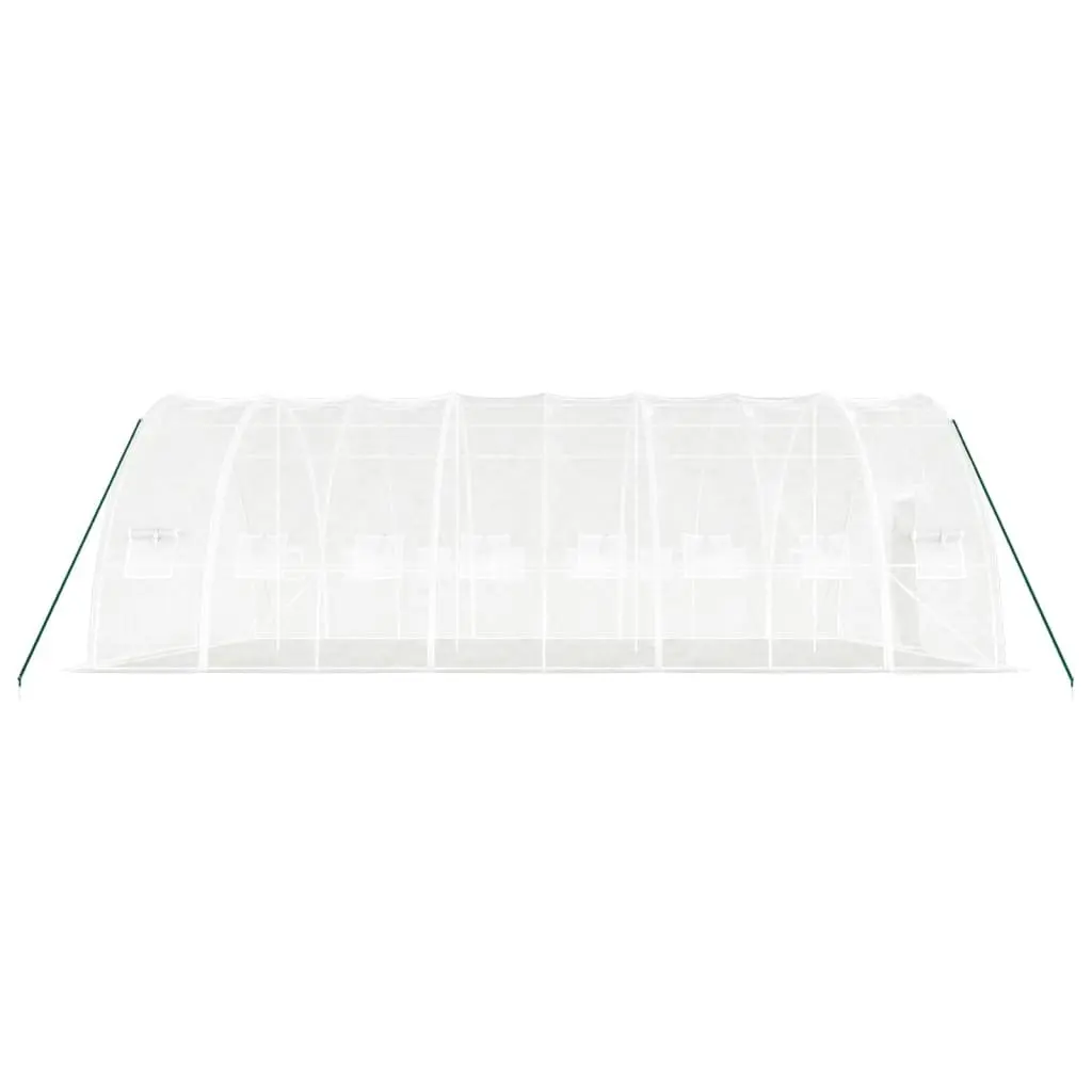 Greenhouse Spacious 48 m² White Steel Frame 8x6x2.85m Outdoor Plant House