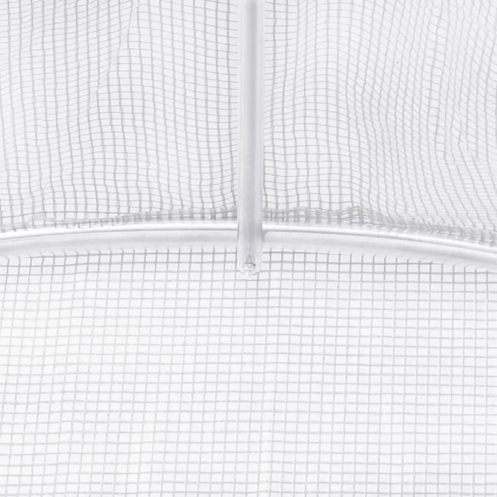 Greenhouse Spacious 48 m² White Steel Frame 8x6x2.85m Outdoor Plant House