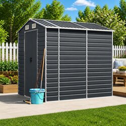 Garden Shed Anthracite Outdoor Storage Tool House Galvanised Steel Metal