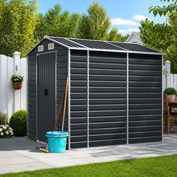 Garden Shed Anthracite 191x470x198 cm Metal Storage Outdoor Tools Equipment
