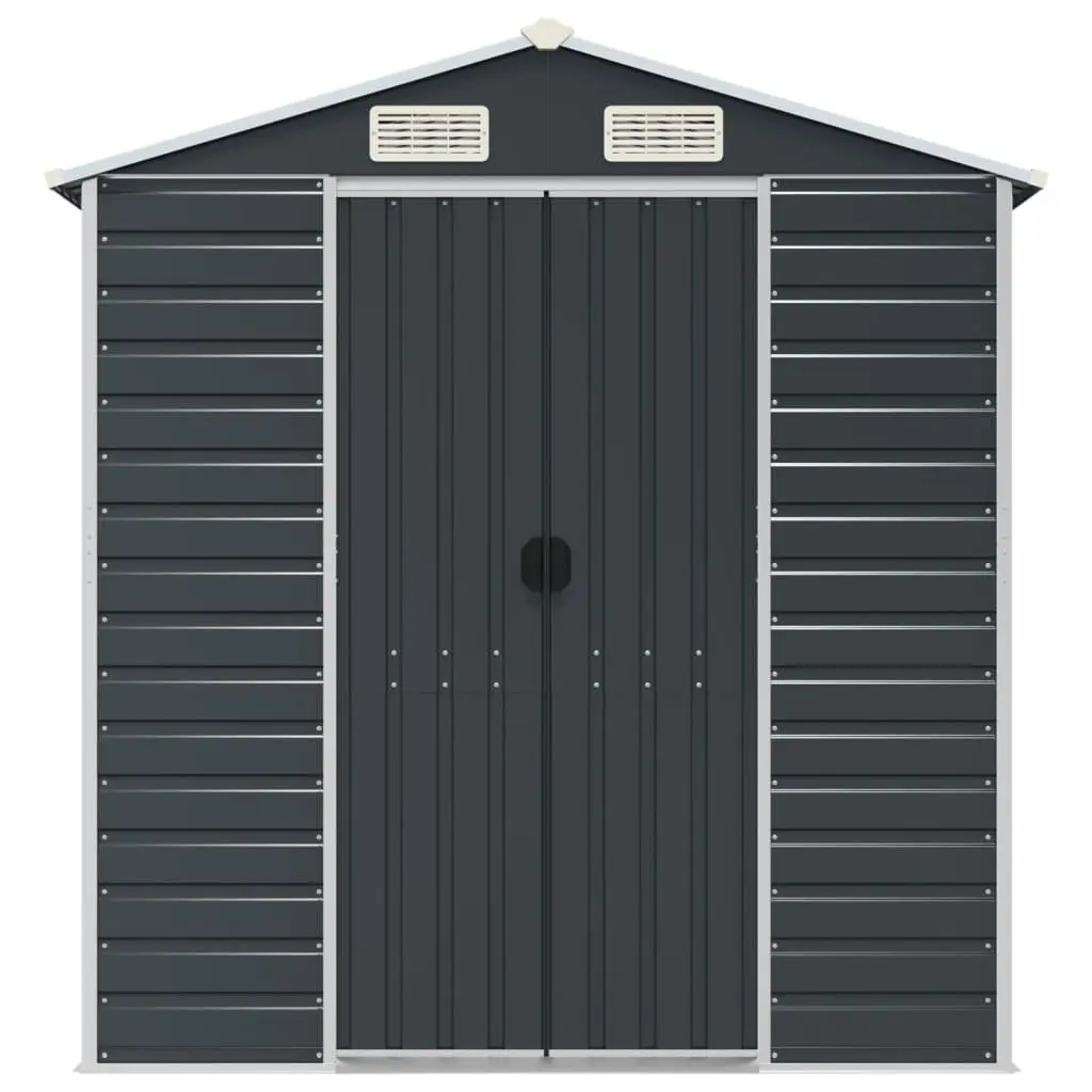 Garden Shed Outdoor Storage Galvanised Steel Anthracite 191 x 555 x 198 cm