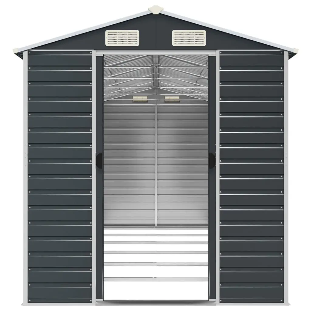 Garden Shed Outdoor Storage Galvanised Steel Anthracite 191 x 555 x 198 cm
