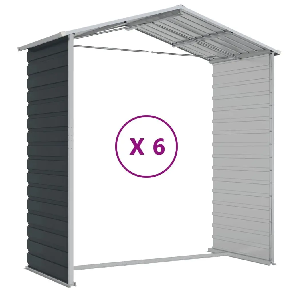 Garden Shed Outdoor Storage Galvanised Steel Anthracite 191 x 555 x 198 cm