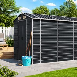 Garden Shed Anthracite 191x640x198cm Galvanised Steel Outdoor Storage Tool House