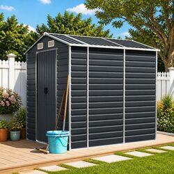 Garden Shed Anthracite 191x980x198cm Galvanised Steel Outdoor Storage Tool House