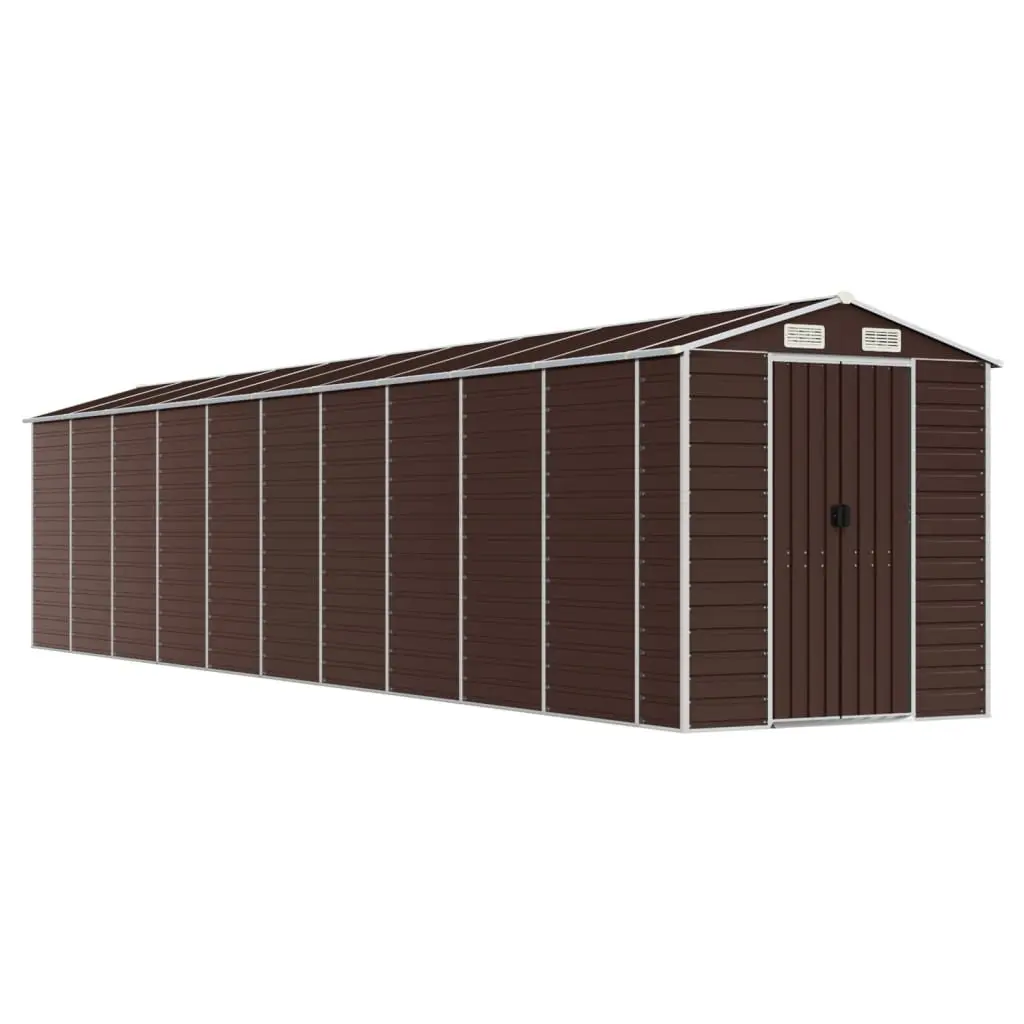 Garden Shed Brown Galvanised Steel Outdoor Storage 191x895x198cm