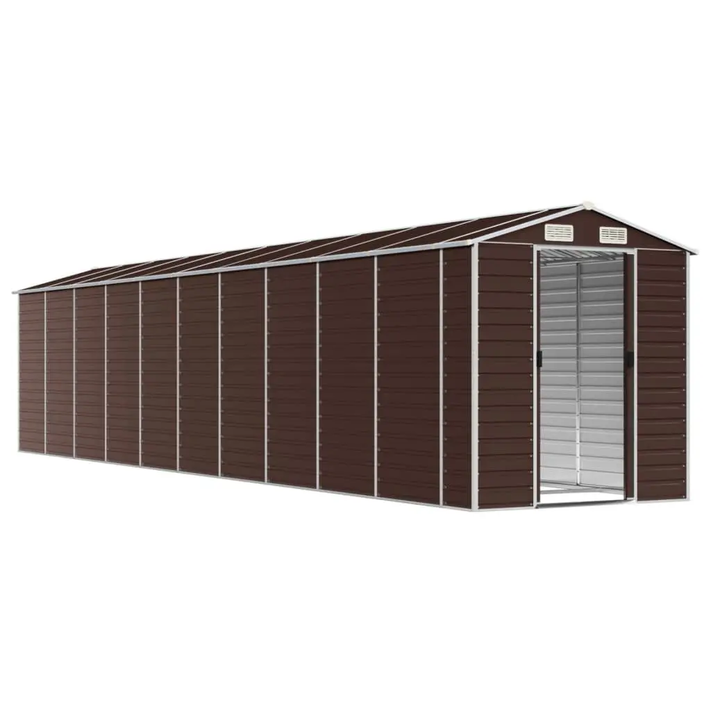 Garden Shed Brown Galvanised Steel Outdoor Storage 191x895x198cm