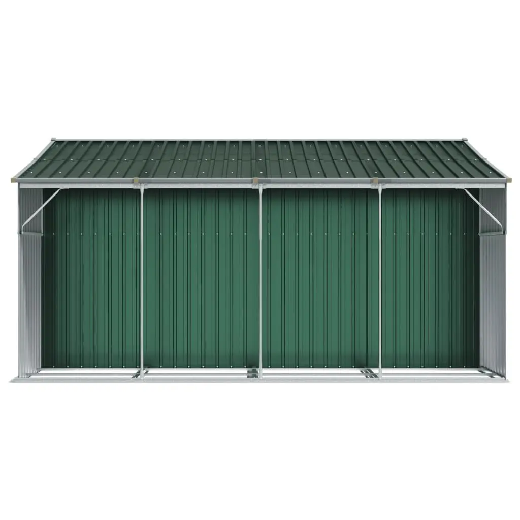 Garden Shed Galvanised Steel Outdoor Storage 277x365.5x179cm Green