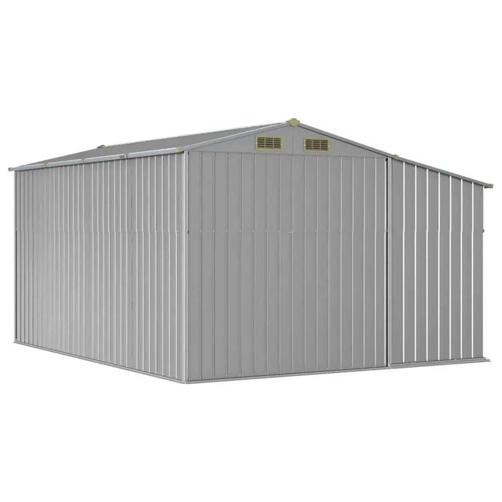 Garden Shed Grey 277x365.5x179cm Galvanised Steel Outdoor Storage Tool House