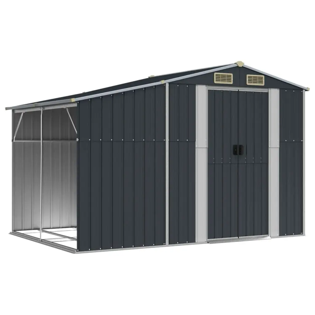 Garden Shed Galvanised Steel 277x192.5x179cm Anthracite Outdoor Storage Tool