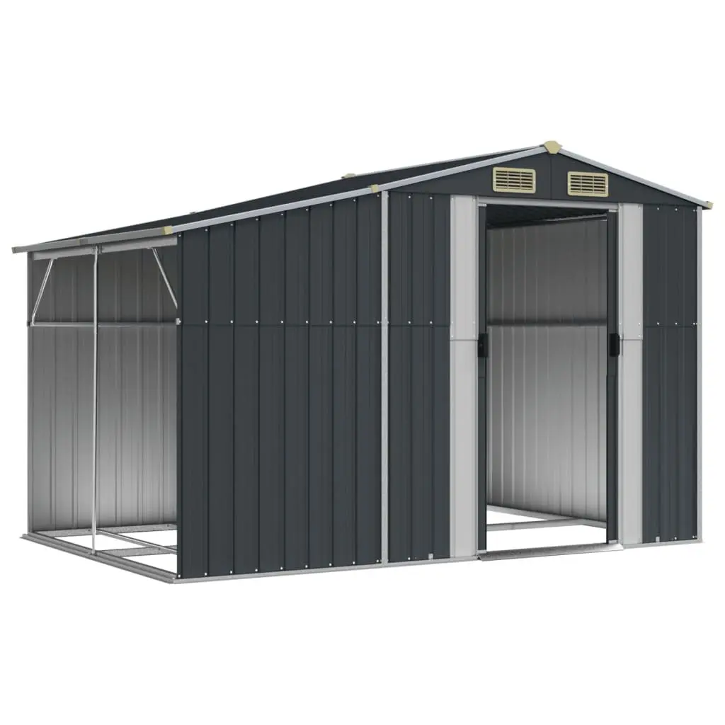 Garden Shed Galvanised Steel 277x192.5x179cm Anthracite Outdoor Storage Tool