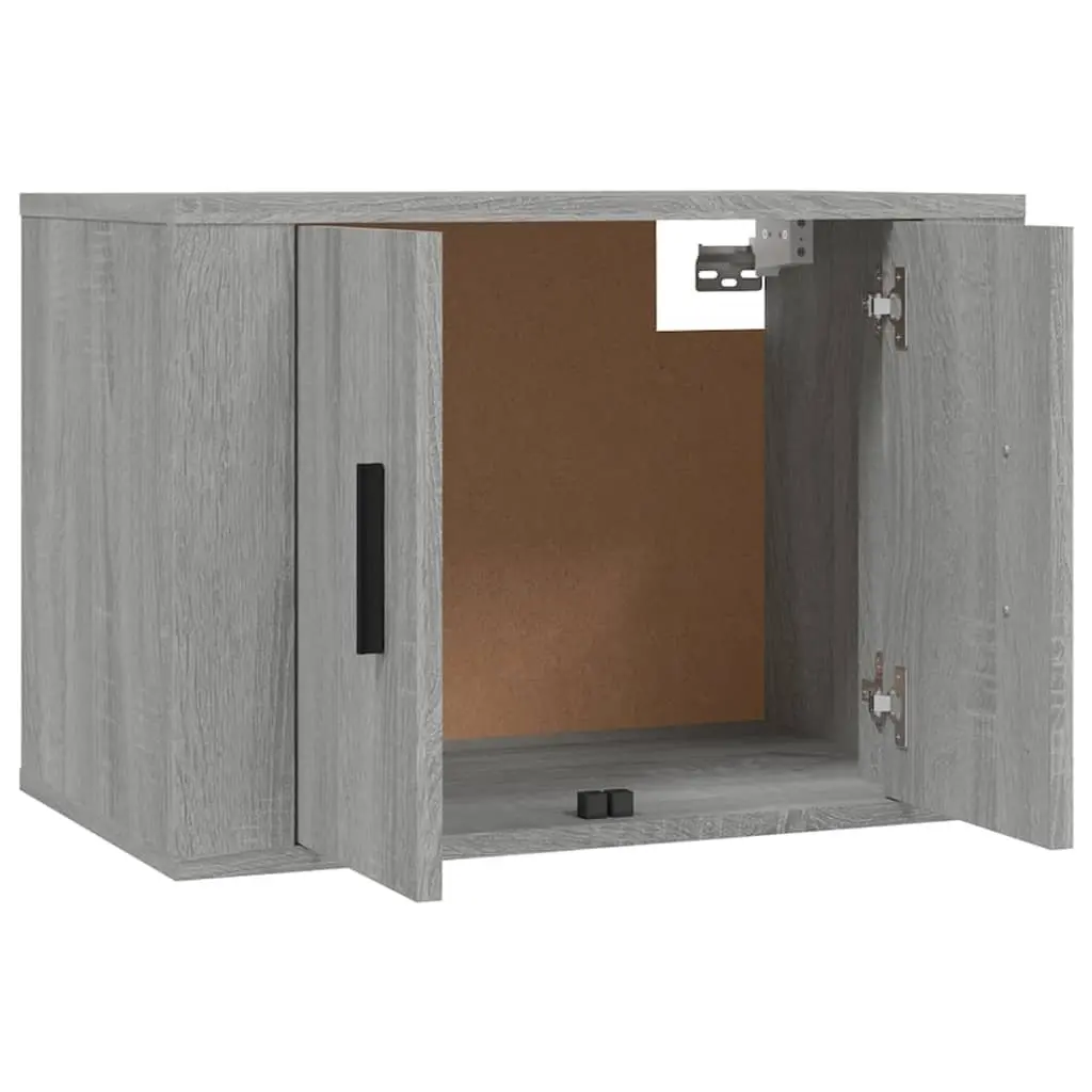 TV Cabinet Set Wall-Mounted Media Storage 2 Piece Grey Engineered Wood