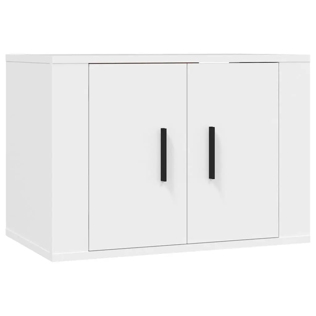 TV Cabinet Set 2 Piece Wall-Mounted Storage Unit White