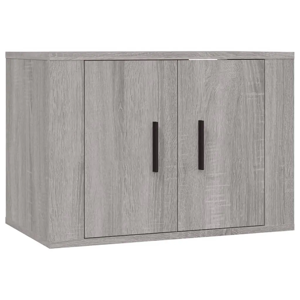 3 Piece TV Cabinet Set Wall-Mounted Storage Unit Grey Engineered Wood Furniture