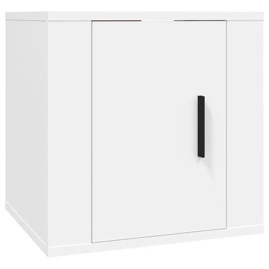 7 Piece TV Cabinet Set Wall Mounted Storage Unit White Engineered Wood Furniture