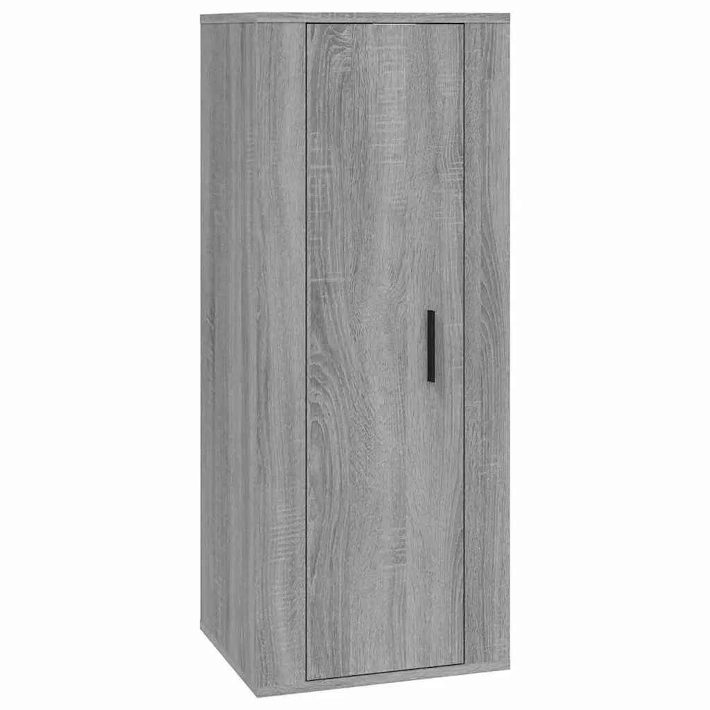 Wall-Mounted TV Cabinet Set 3 Piece Grey Engineered Wood Media Storage Unit