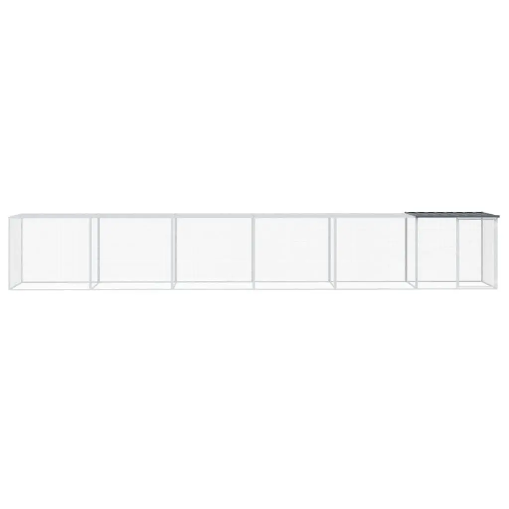 Chicken Cage with Roof Galvanised Steel 603x98x90 cm Anthracite