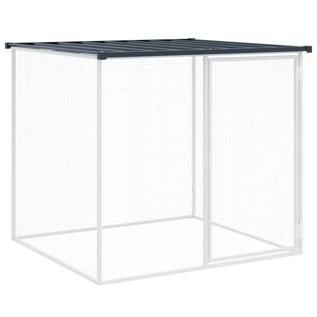 Chicken Cage with Roof Galvanised Steel 603x98x90 cm Anthracite
