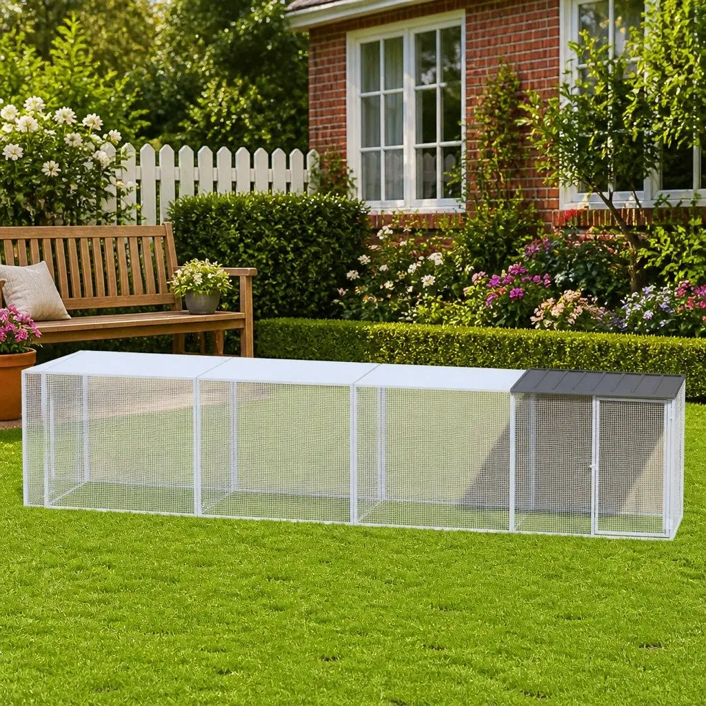 Chicken Cage with Roof Galvanised Steel Anthracite Small Animal Habitat