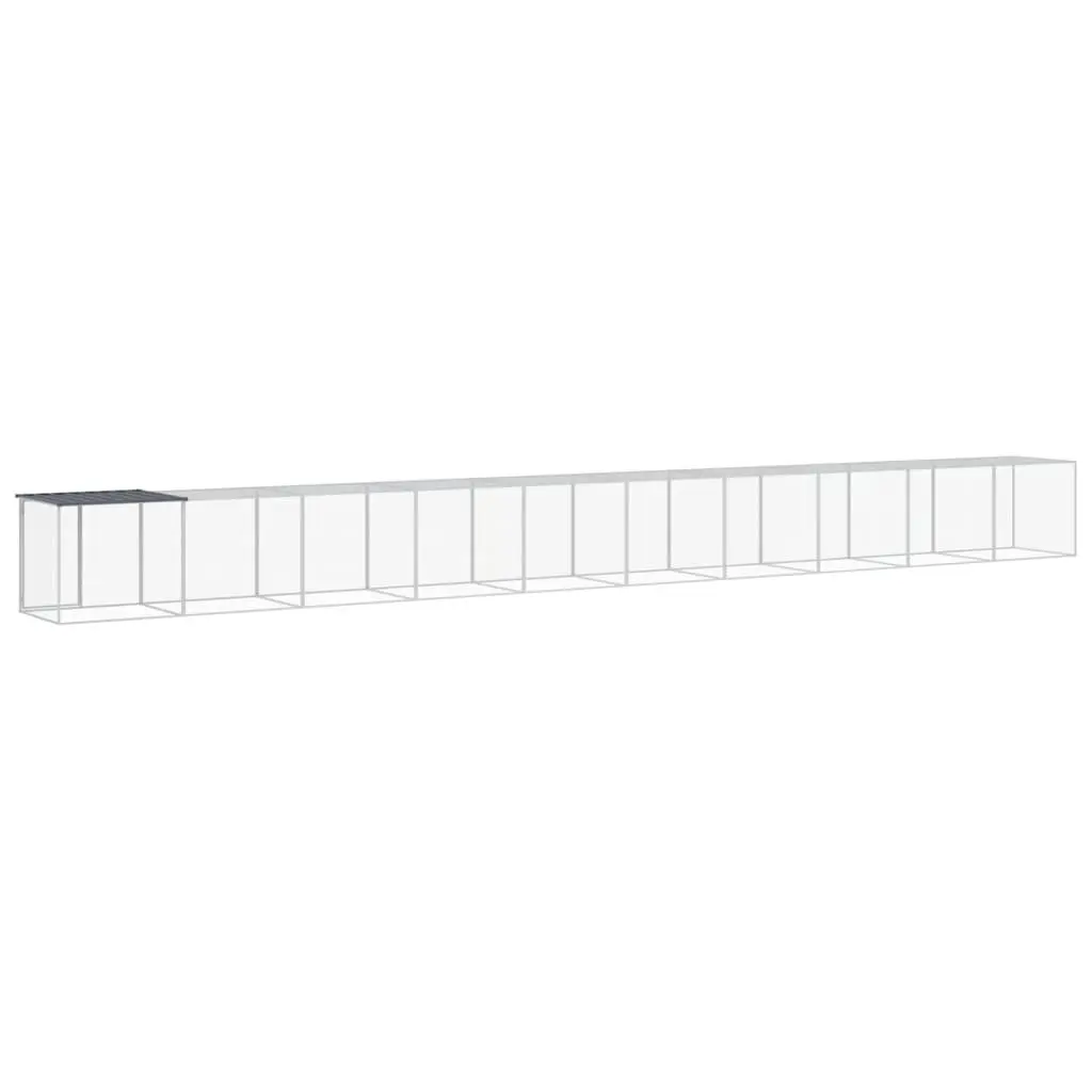 Chicken Cage with Roof Galvanised Steel Anthracite Small Animal Habitat Coop