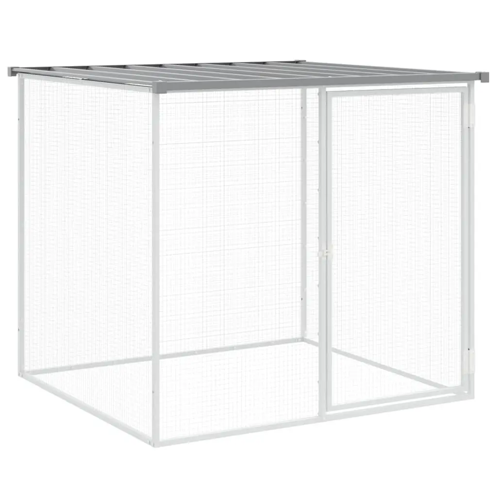 Chicken Cage with Roof Galvanised Steel 603x98x90 cm Grey