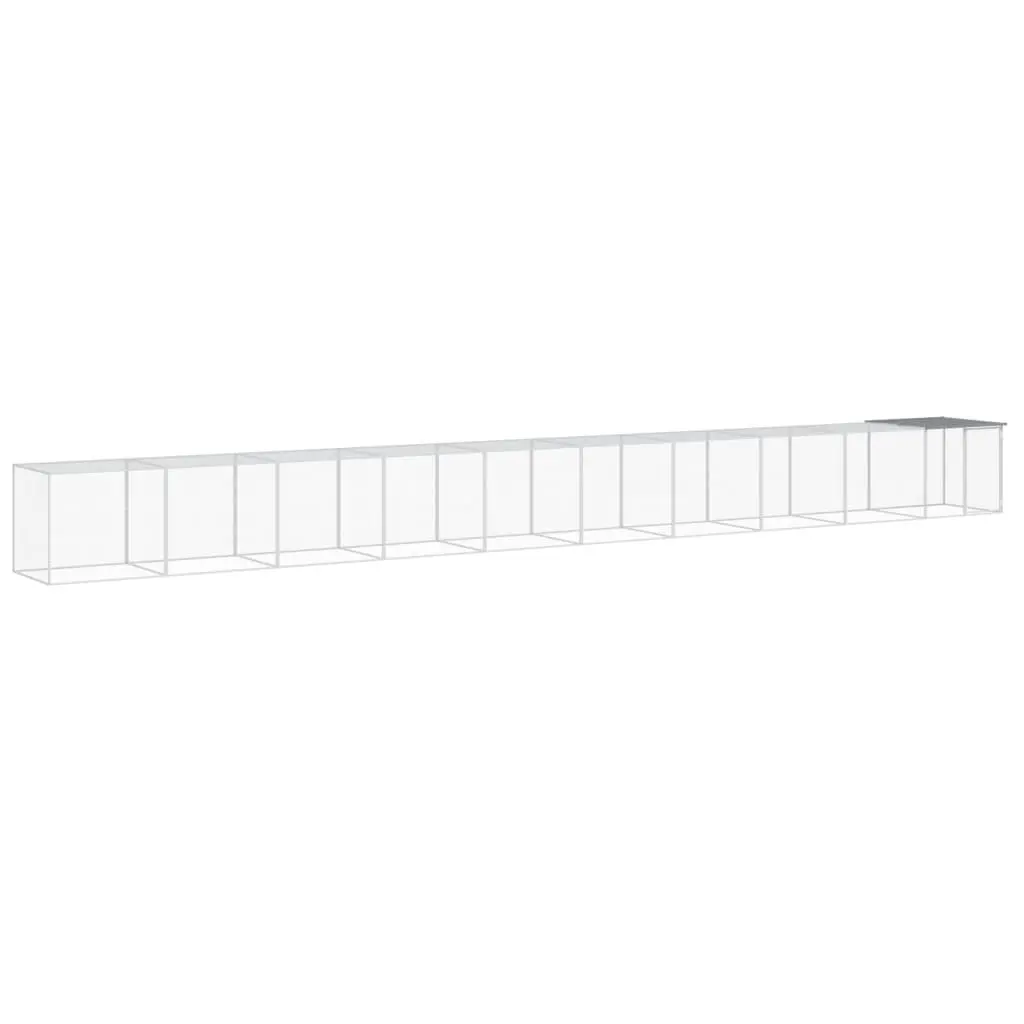Chicken Cage Galvanised Steel with Roof 1003x98x90 cm Grey
