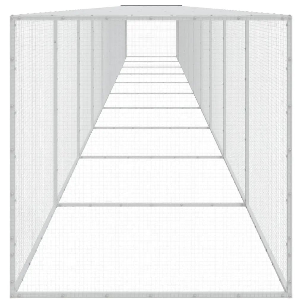 Chicken Cage Galvanised Steel with Roof 1003x98x90 cm Grey