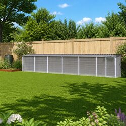 Chicken Cage with Roof Grey Galvanised Steel Small Animal Habitat Outdoor Coop