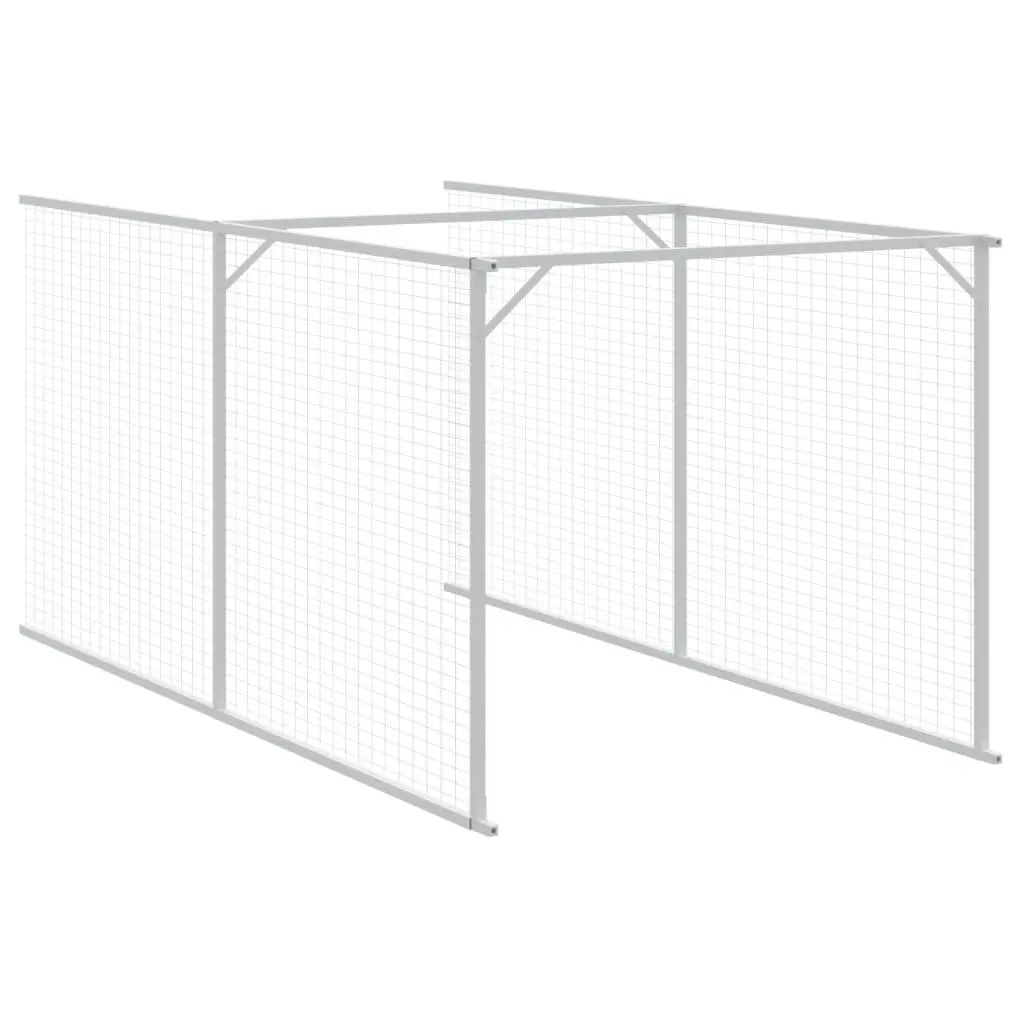 Dog Kennel with Extended Run Galvanised Steel Anthracite Outdoor Cage Enclosure