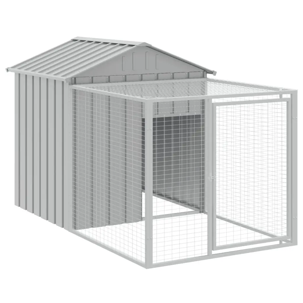 Chicken Cage with Run Galvanised Steel 117x1017x123 cm Grey