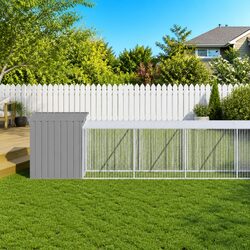 Chicken Cage with Run Light Grey Galvanised Steel Small Animal Habitat Coop