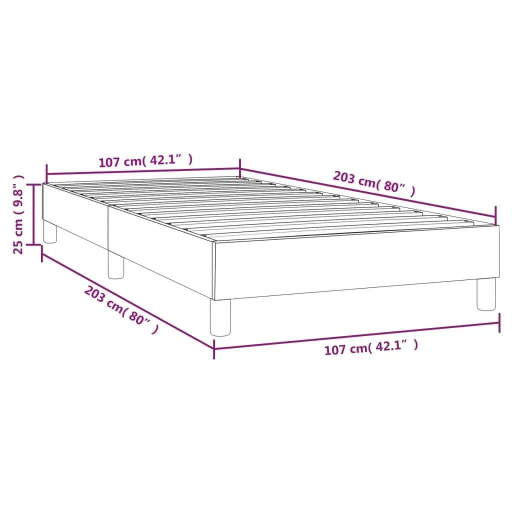 Box Spring Bed Frame King Single Grey Velvet Upholstered Plywood Slats