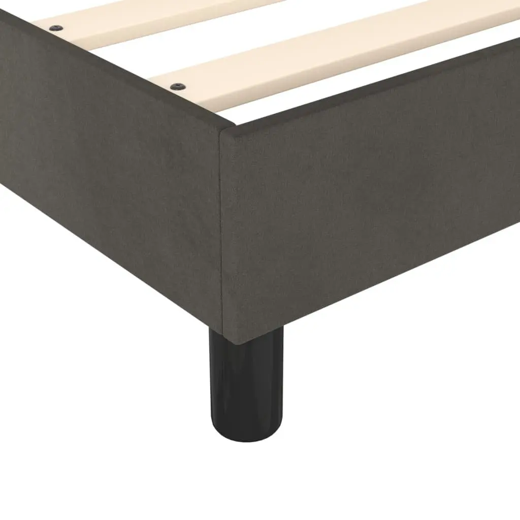 Box Spring Bed with Mattress Grey 100x200 cm Velvet Pocket Spring Upholstered