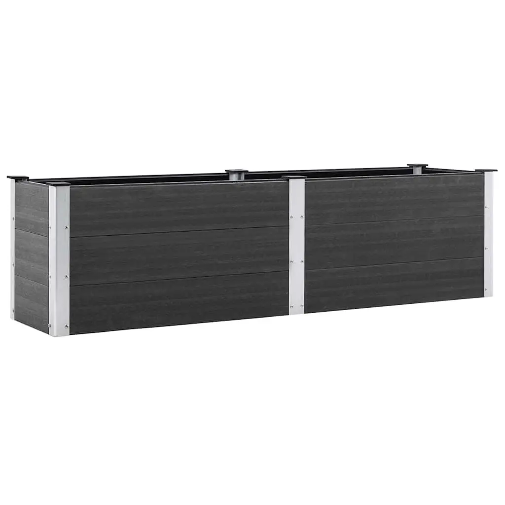 Garden Raised Bed Planter Durable Weather-resistant 200x50x54 cm Grey Wood Plastic Composite