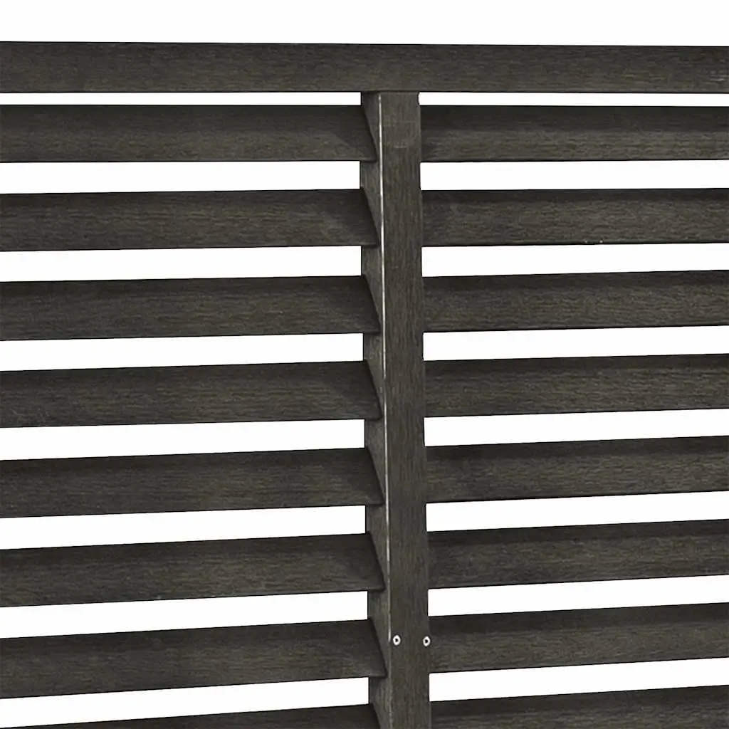 Louver Fence Panel Wood-Plastic Composite Grey 180x180cm Outdoor Garden Screen Patio Partition