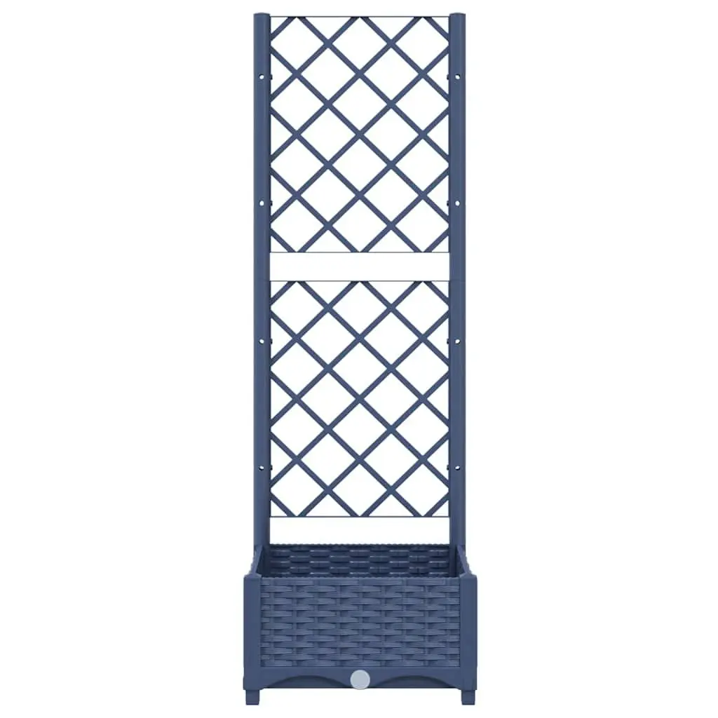 Garden Planter with Trellis Support Weather-Resistant Grey 40 x 40 x 121.5 cm